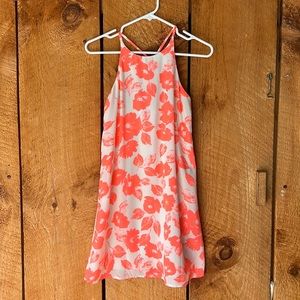 Hot pink and white mini dress